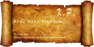 Kránitz Paulina névjegykártya